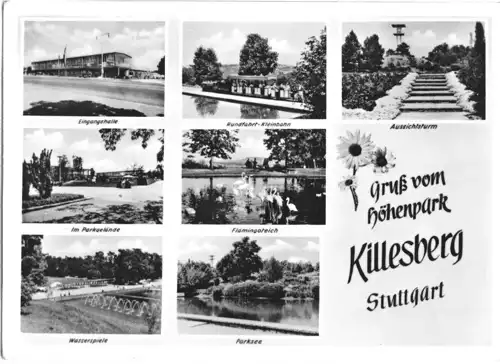 AK, Stuttgart, Höhenpark Killesberg, sieben Abb., gestaltet, um 1960