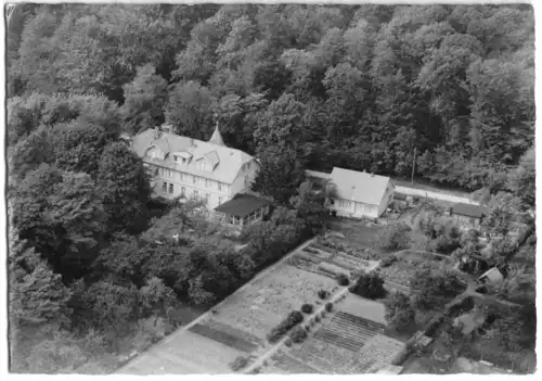 AK, Springe am Deister, Lutherheim der ev-luth. Landeskirche, Luftbild, 1957