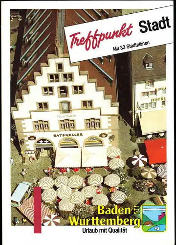 Treffpunkt Stadt, Broschüre mit 33 Stadtplänen aus Baden-Würtemberg, 1992