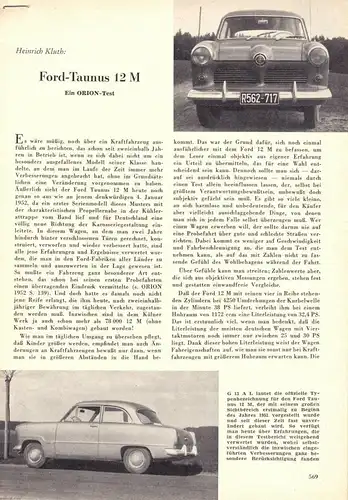 Zeitschriftenwerbung und Test, Ford Taunus 15M / 12 M, fünf Blatt,  um 1953