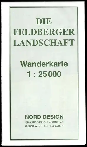Wanderkarte, gestaltete Zeichnung, Feldberg Mecklenburg, um 1991