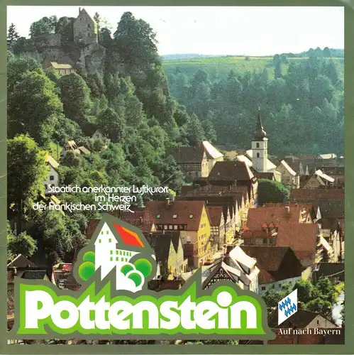tour. Broschüre, Pottenstein Fränkische Schweiz, um 1990