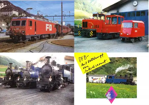 elf AK, Furka Schweiz, Dampfbahn Furka Bergstrecke, Zahnradbahn, um 2010