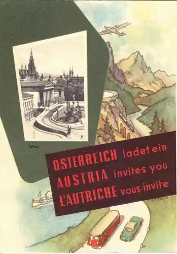 tour. Prospekt, Österreich ladet ein, 1950er