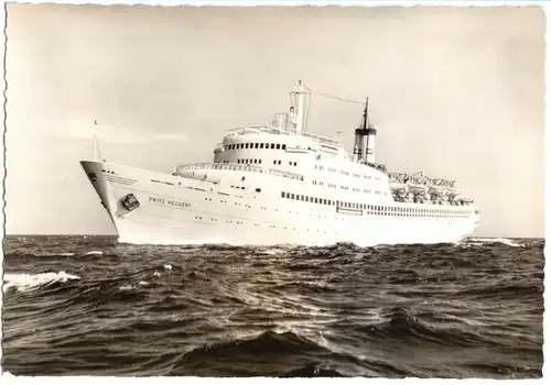AK, FDGB-Urlauberschiff GTMS "Fritz Heckert", 1963