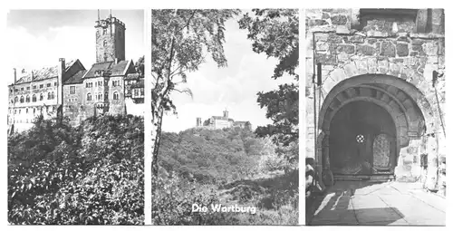 Mäppchen mit 10 kleinen Fotos, Eisenach, Wartburg, 1977