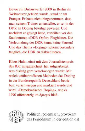Huhn, Klaus; Aufarbeitung Doping West, 2009