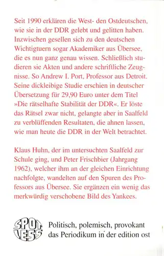 Huhn, Klaus; Frischbier, Peter; Was ein Yankee über Saalfeld / DDR weiß, 2011