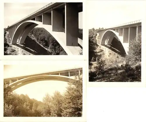 Lot von 3 AK, Hermsdorf, "Teufelstalbrücke" der Autobahn Dresden-Eisenach, 1960