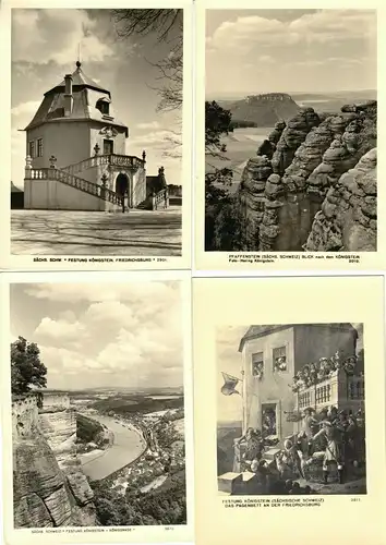 Lot von 9 AK, Königstein Elbe, Festung Königstein, 1955/56, Verlag: Foto Hering