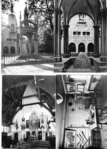Lot von 4 Fotos im AK-Format, Lützen, Schwedenkapelle, 1962