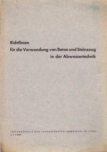 Richtlinien für die Verwendung von Beton und Steinzeug in der Abwassertechnik