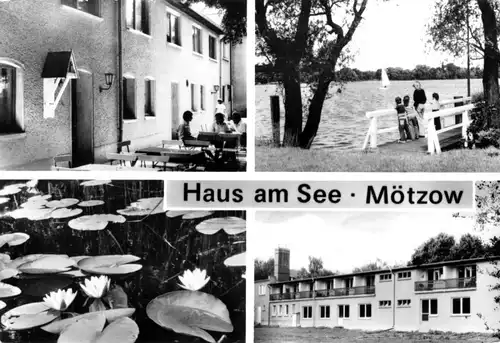 AK, Mötzow Kr. Brandenburg Havel, Haus am See, vier Abb., 1987