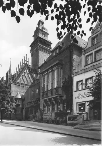 AK, Zeitz, Rathaus mit gotischem Giebel, 1982
