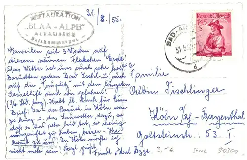 AK, Bad Ausee, Teilansicht mit Kirche, 1955