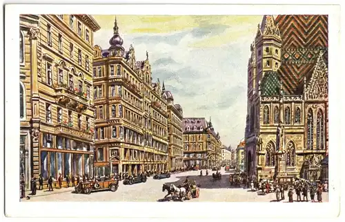 AK, Wien, Stephansplatz, belebt, ca. 1923