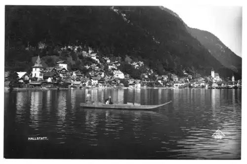 AK, Hallstatt, Teilansicht 4, Boot, Echtfoto, 1929