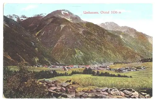 AK, Umhausen Ötztal, Gesamtansicht, 1920