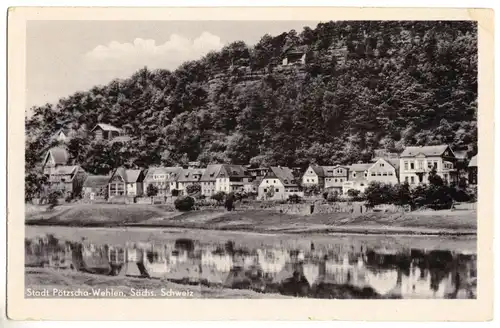 AK, Stadt Wehlen, Elbansicht, 1954