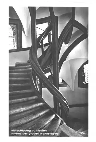 AK, Meißen, Albrechtsburg, Inneres des Großen Wendelsteins, 1955