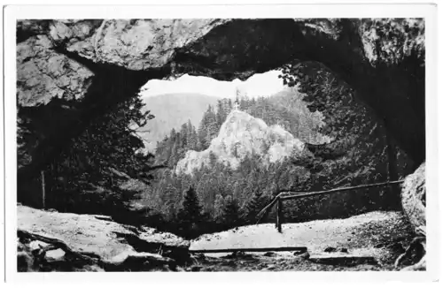 AK, Tabarz Thür. Wald, Blick vom Torstein zum Aschbergstein, 1955