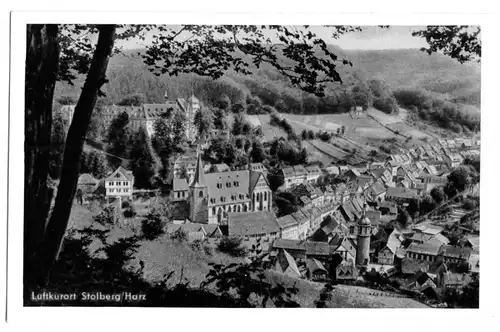 AK, Stolberg Harz, Teilansicht von der Lutherbuche, 1956