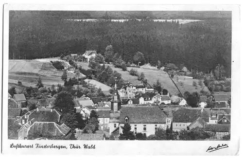 AK, Finsterbergen Thür. Wald, Teilansicht mit Kirche, 1952