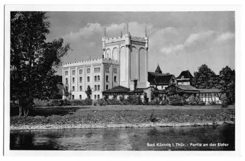 AK, Bad Köstritz Thür., Teilansicht über die Elster, 1956