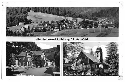 AK, Gehlberg Thür. Wald, drei Abb., 1956