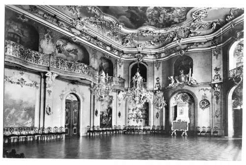 AK, Rudolstadt Thür., Staalt. Museen Heidecksburg, Großer Festsaal, 1958