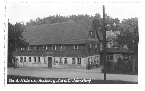 Foto im AK-Format, Kurort Jonsdorf, Gaststätte am Buchberg, um 1958