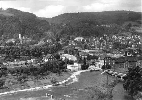 AK, Bad Sooden-Allendorf, Blick auf Sooden, Luftbild, um 1968