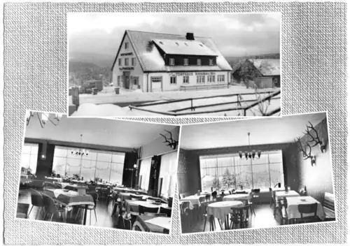 AK, Torfhaus Oberharz, Hotel "Das Torfhaus", drei Abb., Winteransicht, um 1968