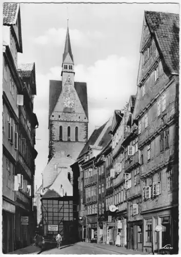 AK, Hannover, Kramerstr. mit Marktkirche, 1958