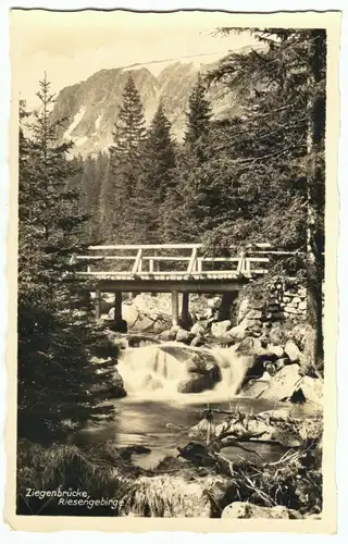 AK, Riesengebirge, Ziegenbrücke, 1936