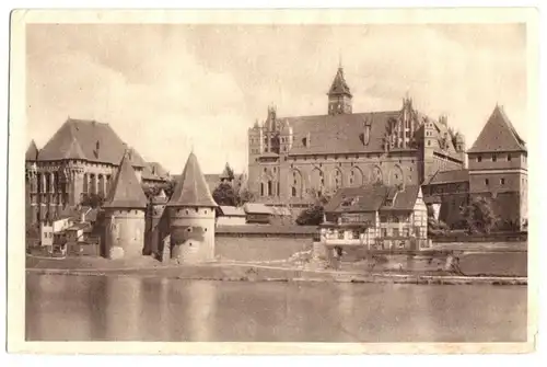 AK, Marienburg Westpr., Malbork, Die Marienburg, Ansicht v.d. Nogat, 1934