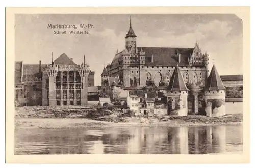 AK, Marienburg Westpr., Malbork, Schloß, Westseite, 1917