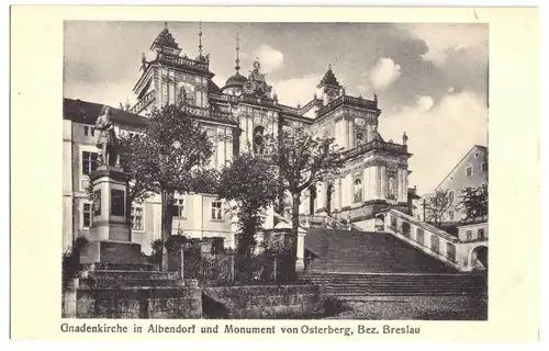 AK, Albendorf, Wambierzyce, Gnadenkirche un Monument von Osterberg, um 1930