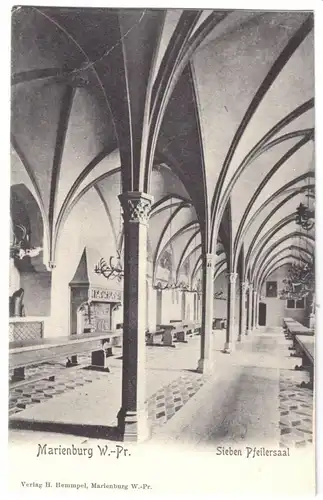 AK, Marienburg Westpr., Malbork, Die Marienburg, Sieben Pfeilersaal, um 1906