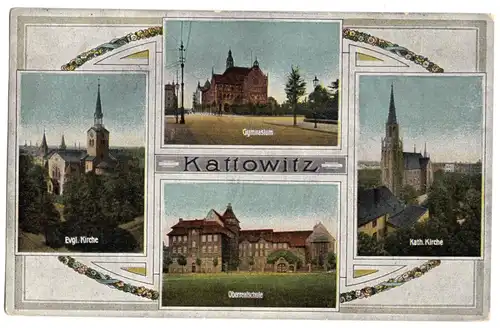 AK, Kattowitz, Katowice, vier Abb., 1925