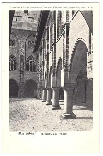 AK, Marienburg Westpr., Malbork, Die Marienburg, Kreuzhof, Säulenhalle, um 1906