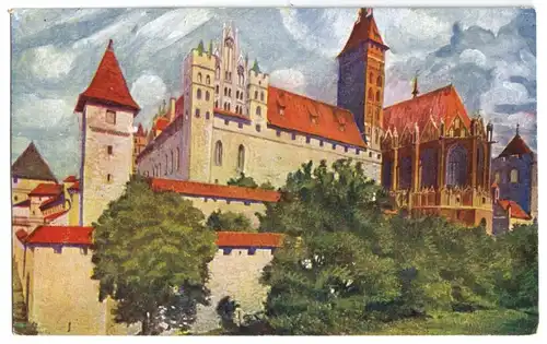 AK, Marienburg Westpr., Malbork, Die Marienburg, Künstlerkarte, um 1920