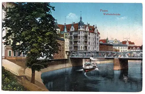 AK, Posen, Poznan, An der Wallischeibrücke, 1915