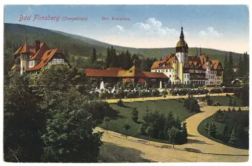 AK, Bad Flinsberg, Swieradów-Zdrój, Der Kurplatz, 1920