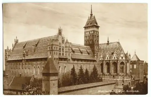 AK, Marienburg Westpr., Malbork, Schloß, Teilansicht, 1928