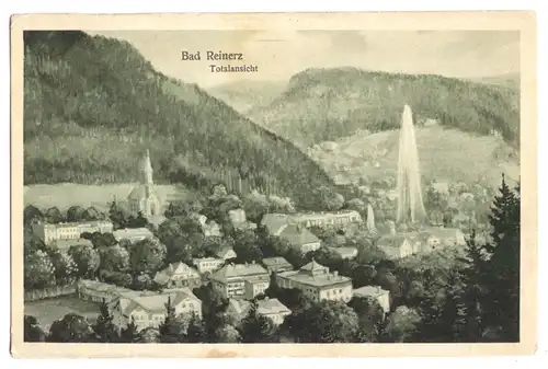 AK, Bad Reinerz, Duszniki Zdrój, Totale mit Kirche, um 1930