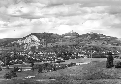 AK, Kahla Thür., Totale mit Blick zur Leuchtenburg, 1971