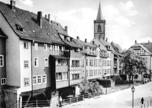 AK, Erfurt, Krämerbrücke, Südseite, 1976