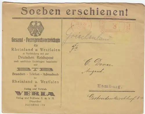 PFS, Verlag Verla, Düsseldorf, Berlin W 8, 31.1.25