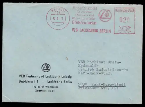 AFS, VEB Lackfabrik Berlin, Anstrichstoffe für ..., o Berlin, 112, 19.3.71